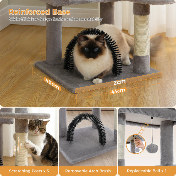 Cat Tree with Toy Cat Tower condo for Indoor Cats Cat House with Padded Plush Perch Cozy Hammock and Sisal Scratching Posts - Image 17