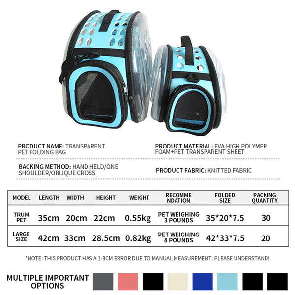 Pawsh Comfort™ Portable Transparent Capsule Cat Carrier Shoulder Bag – Breathable Outdoor Travel Handbag for Puppies & Kittens - Image 7