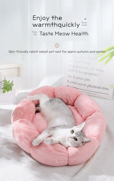 40CM Flower Soft Cat Bed Comfortable Sleep Pet Bed Cat Sleeping Mat Long Plush Dogs Basket Cushion Cat Mat Animals Sleeping Sofa - Image 9