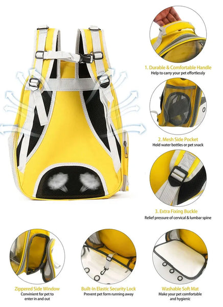 Pawsh Comfort™ Portable Transparent Space Capsule Pet Backpack – Soft-Sided Travel Bag for Cats & Dogs - Image 13