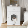 Wooden Pet House Cat Litter Box Enclosure with Drawer, Side Table, Indoor Pet Crate, Cat Home Nightstand - Image 8