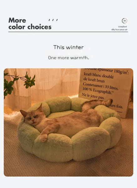 Flower Soft Cat Bed Cat Sleeping Mat Comfortable Sleep Pet Bed Long Plush Dogs Basket Cushion Cats Mat Animals Sleeping Sofa - Image 18