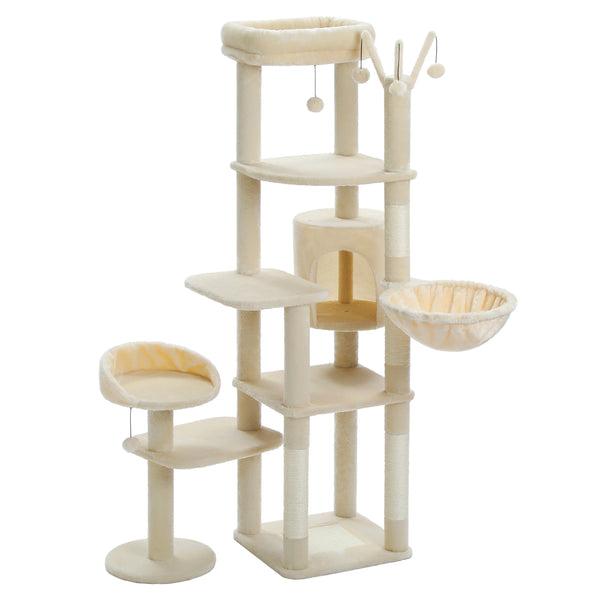 Pawsh Comfort™ Multi-Level Indoor Cat Tree – Tall Tower with Scratching Posts, Hammock, Large Perches, Hanging Balls & Spacious Condo House - Image 33