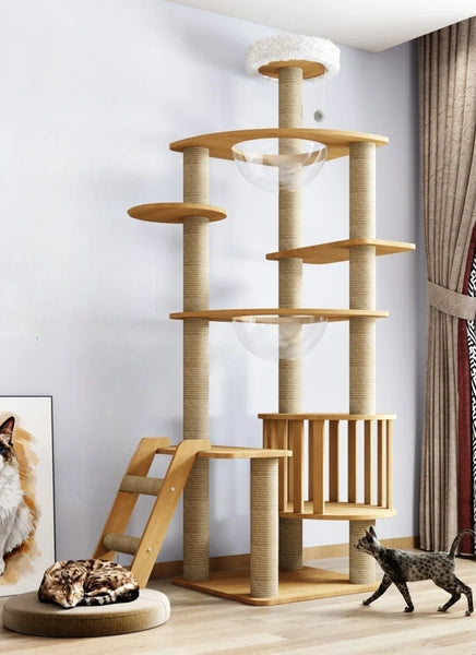 Pawsh Comfort™ Cat Climbing Frame Tower for Large Cats – Large Hammock, Sisal-Covered Scratching Posts, Cozy Condo & Top Perch - Image 13