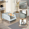 Stainless Steel Litter Box With Litter Mat And Litter Spade Lid High Side Suitable For Large Cats Closed Litter Tray With Spoon - Image 3