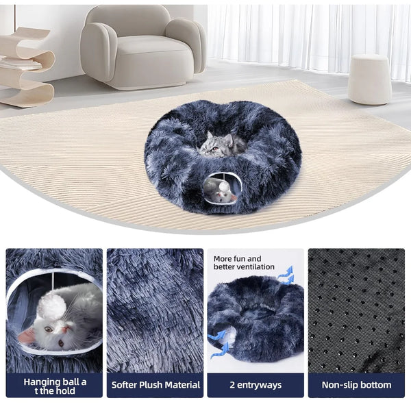 Kylinsure Plush Cat Tunnel Bed,Cat toy,Cat bed - Image 8