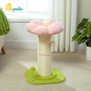 Pawsh Comfort™ Flower Small Cat Tree – Indoor Cat Scratching Post with Super Thick Natural Sisal, Pink Removable Perch, Mat & Playful Balls - Image 2