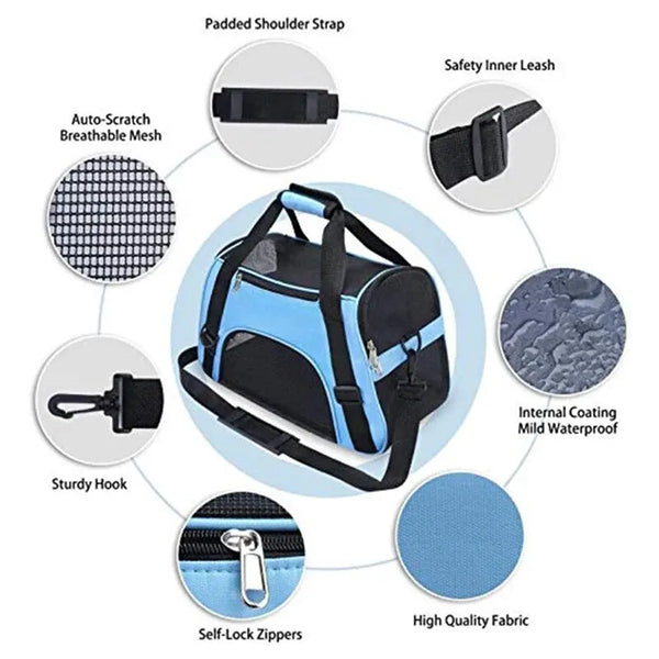 Pawsh Comfort™ Soft-Sided Portable Pet Travel Carrier – Folding Carrier for Cats, Dogs & Puppies - Image 6
