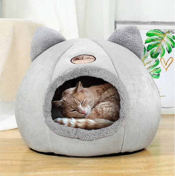 Pet bed with cat ears cat bed for small medium large cats Keep warm in winter  Comfortable and soft Machine washable - Image 12