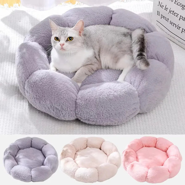 Flower Soft Cat Bed Cat Sleeping Mat Comfortable Sleep Pet Bed Long Plush Dogs Basket Cushion Cats Mat Animals Sleeping Sofa - Image 1