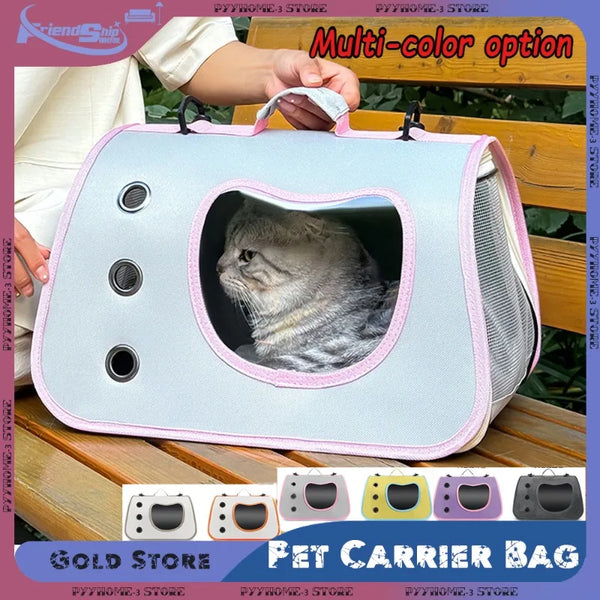 Pawsh Comfort™ Portable Foldable Breathable Mesh Pet Carrier Bag – Soft-Sided Handheld Travel Backpack for Small Cats & Dogs - Image 3