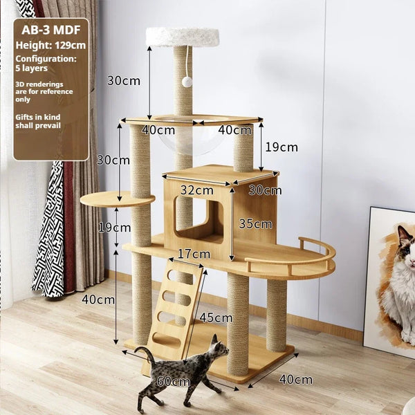Pawsh Comfort™ Cat Climbing Frame Tower for Large Cats – Large Hammock, Sisal-Covered Scratching Posts, Cozy Condo & Top Perch - Image 23