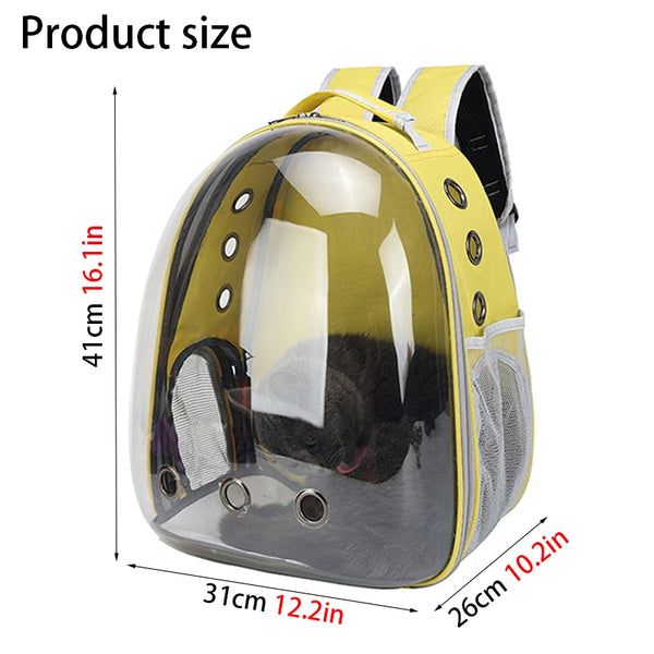 Pawsh Comfort™ Portable Transparent Space Capsule Pet Backpack – Soft-Sided Travel Bag for Cats & Dogs - Image 7