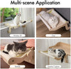 Mewoofun Cat Window Perch Lounge Mount Hammock Window Seat Bed Shelves for Indoor Cats No Drilling No Suction Cup Large Beige - Image 5