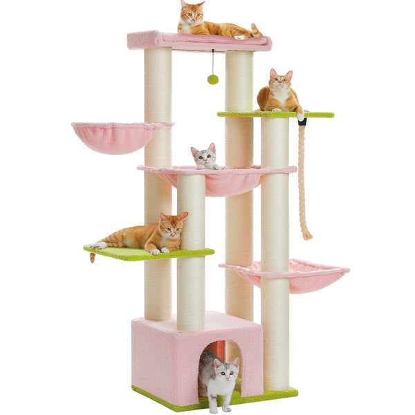 Pawsh Comfort™ Large Cat Tree for Big Cats – Robust Multi-Level Tower with Hammock, 11 Sisal Posts & Large Perch - Image 27