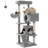 Cat Tree with Toy Cat Tower condo for Indoor Cats Cat House with Padded Plush Perch Cozy Hammock and Sisal Scratching Posts - Image 37