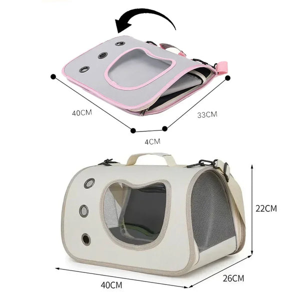 Pawsh Comfort™ Portable Foldable Breathable Mesh Pet Carrier Bag – Soft-Sided Handheld Travel Backpack for Small Cats & Dogs - Image 19