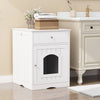 Wooden Pet House Cat Litter Box Enclosure with Drawer, Side Table, Indoor Pet Crate, Cat Home Nightstand - Image 9