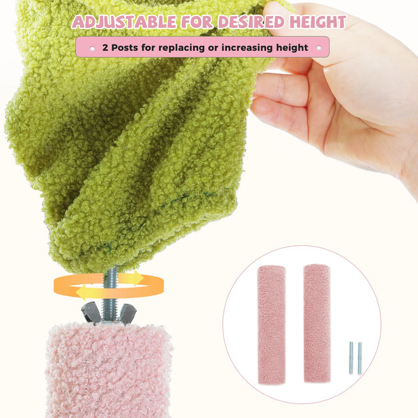 Pawsh Comfort™ Adjustable Floor-to-Ceiling Cat Tree – Tall Indoor Tower with Sisal Scratching Post, Cozy Condo, Hammock & Cat Toys - Image 12