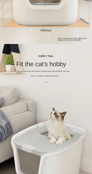 Super Large Cat Litter Box with Lift Cover – Spacious, Easy Clean, Multi-Directional Access - Image 8