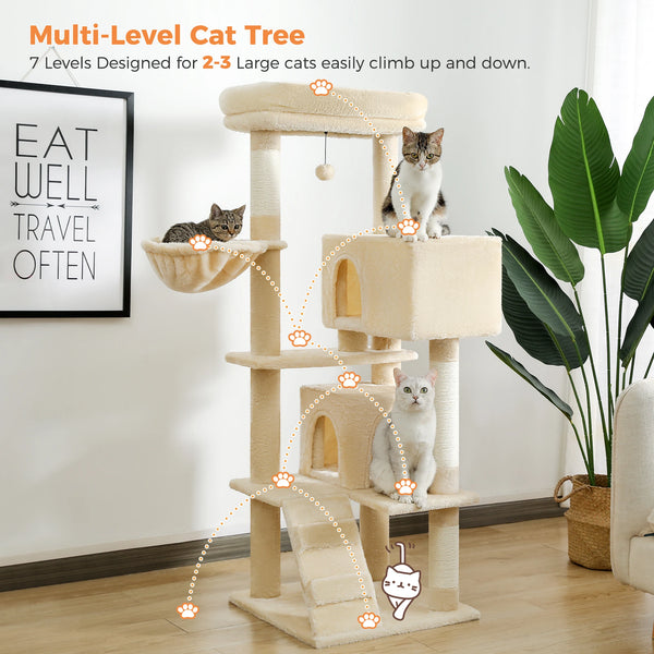 Cat Tree with Toy Cat Tower condo for Indoor Cats Cat House with Padded Plush Perch Cozy Hammock and Sisal Scratching Posts - Image 31