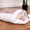 Japanese Cat Bed Warm Cat Sleeping Bag Deep Sleep Cave Winter Removable Pet House Bed for Cats Dogs Nest Cushion with Pillow - Image 24