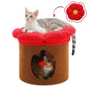 Cat Beds for Indoor Cats, Large Cat House with Removable Flower Cat Bed, Cute Cat Cave Cat Hideaway, Indoor Cat House Condo - Image 18