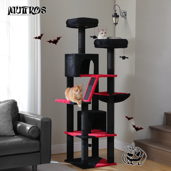 Pawsh Comfort™ Large Indoor Cat Tree – 180cm Tall Multi-Level Plush Tower with Sisal Scratching, Condos & Perches - Image 8