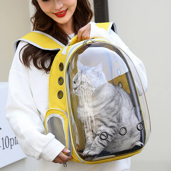 Pawsh Comfort™ Portable Transparent Space Capsule Pet Backpack – Soft-Sided Travel Bag for Cats & Dogs - Image 2