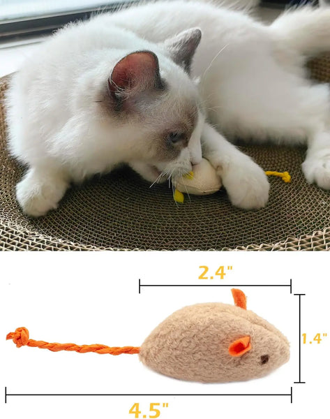 3/200pcs Rattle Cat Mouse Toys Also Prefilled Catnip Faux Fur Cat Mice Toys Interactive Cat Game Catnip Toys for Indoor Cats toy - Image 3