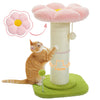 Pawsh Comfort™ Flower Small Cat Tree – Indoor Cat Scratching Post with Super Thick Natural Sisal, Pink Removable Perch, Mat & Playful Balls - Image 22