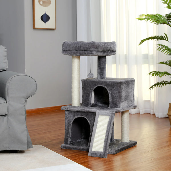 Pawsh Comfort™ Wooden Cat Tower – Double Condos, Spacious Perch, Fully Wrapped Sisal Scratching Posts & Replaceable Dangling Balls - Image 24