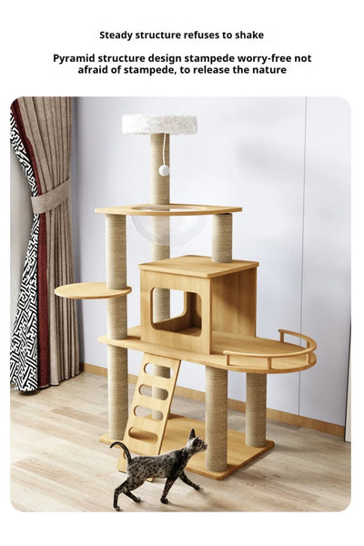 Pawsh Comfort™ Cat Climbing Frame Tower for Large Cats – Large Hammock, Sisal-Covered Scratching Posts, Cozy Condo & Top Perch - Image 17