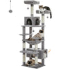 Pawsh Comfort™ Large Indoor Cat Tree Tower – Sisal-Covered Scratching Posts, Spacious Hammock, Padded Perches & Condos, Grey - Image 24