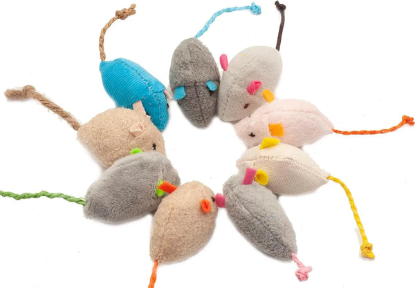 3/200pcs Rattle Cat Mouse Toys Also Prefilled Catnip Faux Fur Cat Mice Toys Interactive Cat Game Catnip Toys for Indoor Cats toy - Image 2