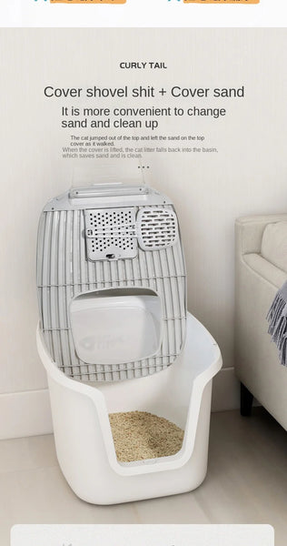 Super Large Cat Litter Box with Lift Cover – Spacious, Easy Clean, Multi-Directional Access - Image 11