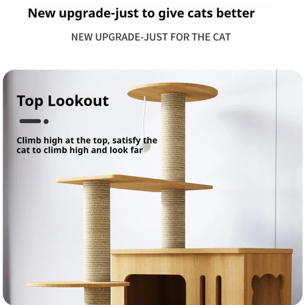 Pawsh Comfort™ Cat Climbing Frame Tower for Large Cats – Large Hammock, Sisal-Covered Scratching Posts, Cozy Condo & Top Perch - Image 7