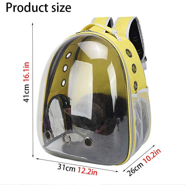 Pawsh Comfort™ Portable Transparent Space Capsule Pet Backpack – Soft-Sided Travel Bag for Cats & Dogs - Image 10