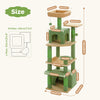 Pawsh Comfort™ 136cm Indoor Cat Tree Tower – Sisal-Covered Scratching Posts, Spacious Hammock, Padded Perches & Condos, Green - Image 4