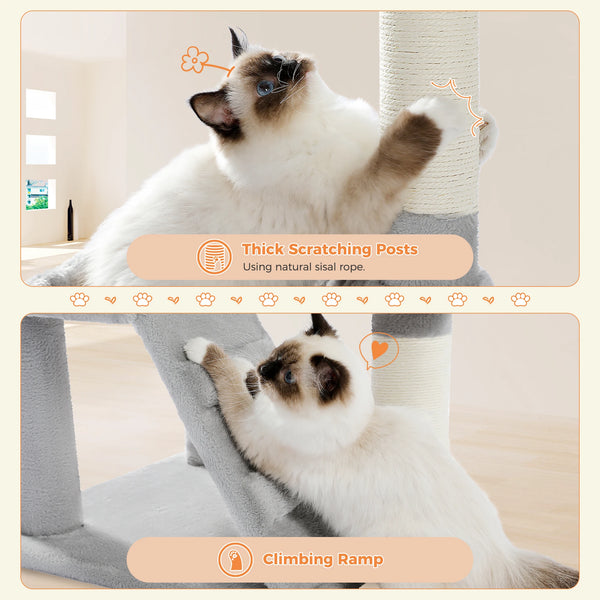 Cat Tree with Toy Cat Tower condo for Indoor Cats Cat House with Padded Plush Perch Cozy Hammock and Sisal Scratching Posts - Image 29