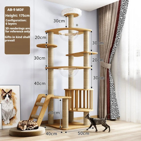 Pawsh Comfort™ Cat Climbing Frame Tower for Large Cats – Large Hammock, Sisal-Covered Scratching Posts, Cozy Condo & Top Perch - Image 31