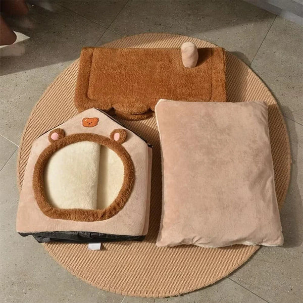 Foldable Pet House Removable Washable Cat House Puppy Cave Sofa Pet Bed House for Extra Small Dogs and Small and Medium Cats - Image 9