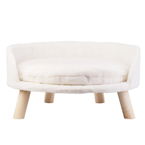 Luxury Soft Cat Bed Warm Plush Fabric Pet Nesting Chair Bed Washable Couch Wood Legs with Cushion Pad  for Small Pets - Image 15