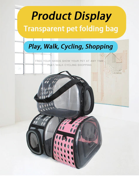 Pawsh Comfort™ Portable Transparent Capsule Cat Carrier Shoulder Bag – Breathable Outdoor Travel Handbag for Puppies & Kittens - Image 8