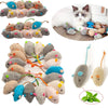 3/200pcs Rattle Cat Mouse Toys Also Prefilled Catnip Faux Fur Cat Mice Toys Interactive Cat Game Catnip Toys for Indoor Cats toy - Image 1