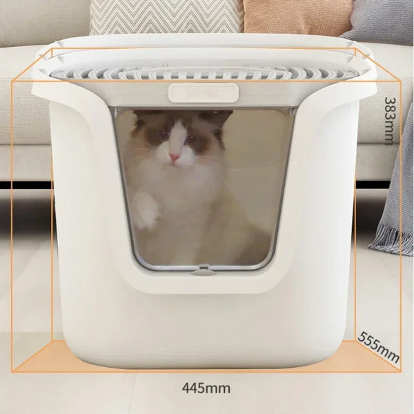 Super Large Cat Litter Box with Lift Cover – Spacious, Easy Clean, Multi-Directional Access - Image 4
