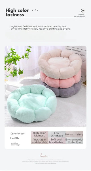 40CM Flower Soft Cat Bed Comfortable Sleep Pet Bed Cat Sleeping Mat Long Plush Dogs Basket Cushion Cat Mat Animals Sleeping Sofa - Image 13