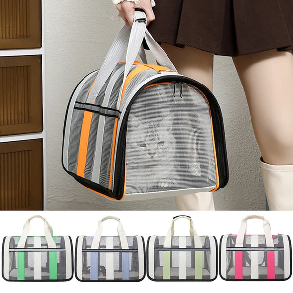 Pawsh Comfort™ Portable Foldable Pet Carrying Bag – Mesh Handbag for Small to Medium Cats & Dogs - Image 2