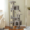 Pawsh Comfort™ 180cm Large Cat Tree Tower – Spacious Climbing Frame with Sisal Scratching Post, Hammock & Perch - Image 12
