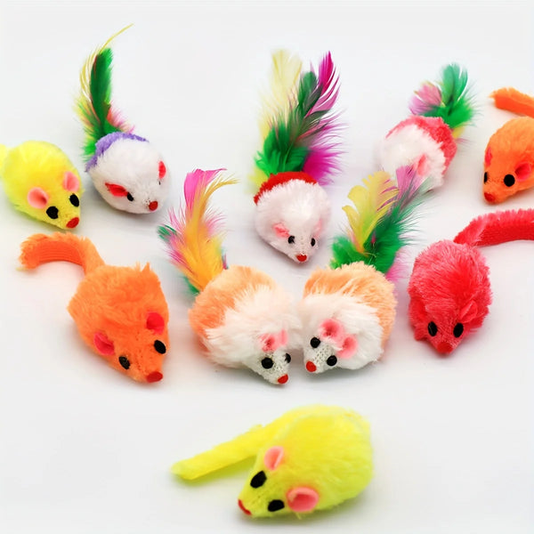 3/200pcs Rattle Cat Mouse Toys Also Prefilled Catnip Faux Fur Cat Mice Toys Interactive Cat Game Catnip Toys for Indoor Cats toy - Image 6
